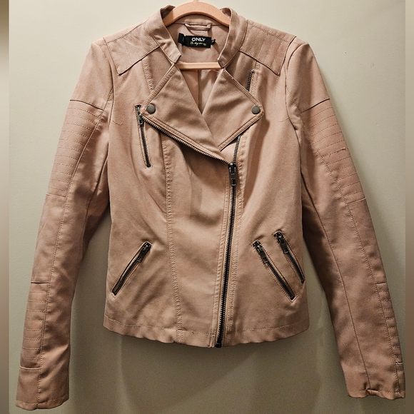 Pink Faux Leather Jacket - Picture 1 of 3
